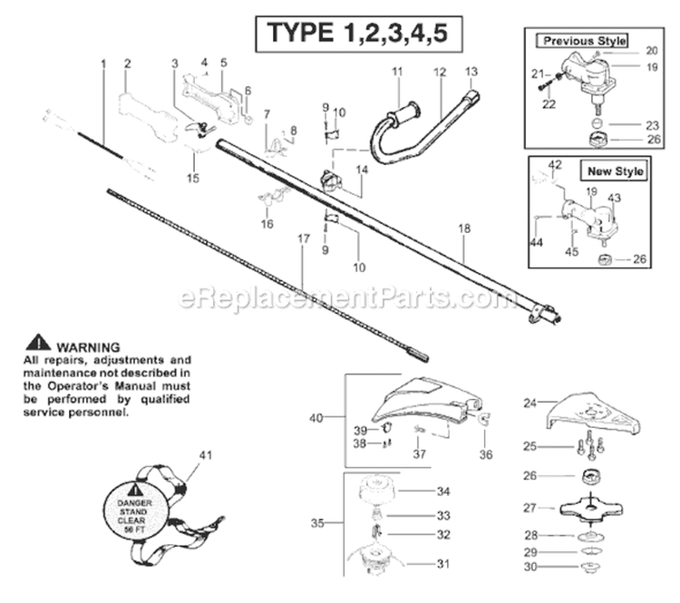 Page D Diagram and Parts List for BC2400 Type 4 Weed Eater Trimmer